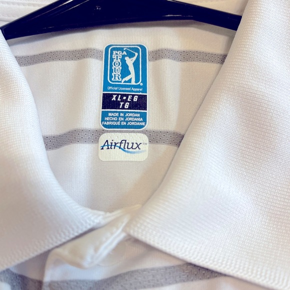 PGA PRO TOUR Men's golf polo shirt XL, striped white - Picture 3 of 6